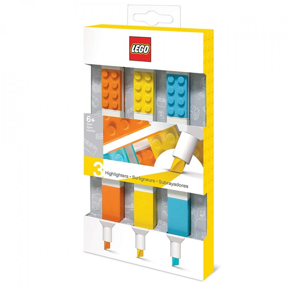Cancelleria evidenziatori set 3 pezzi arancione giallo celeste