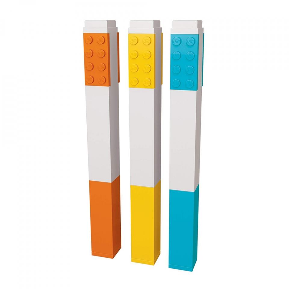 Cancelleria evidenziatori set 3 pezzi arancione giallo celeste