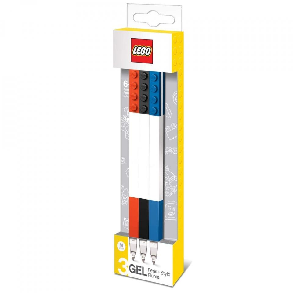 Cancelleria penna gel set 3 pezzi rosso blu nero