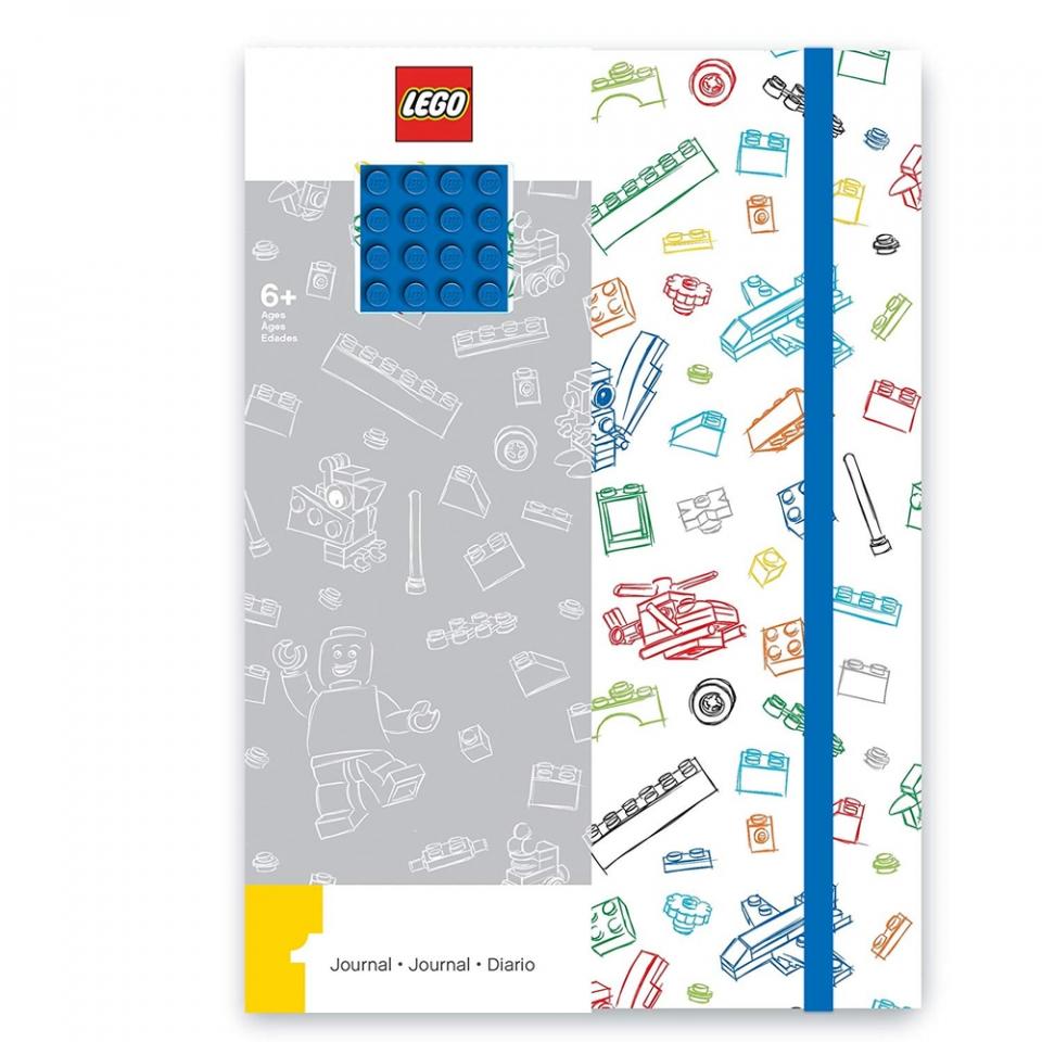 Cancelleria quaderno a5 a righe con mattoncino blu 4x4