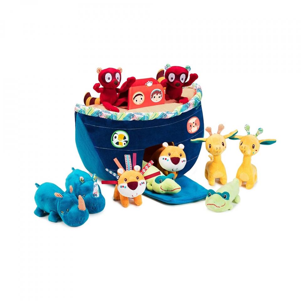 la mia prima arca di noè peluche - set gioco con barca e animali