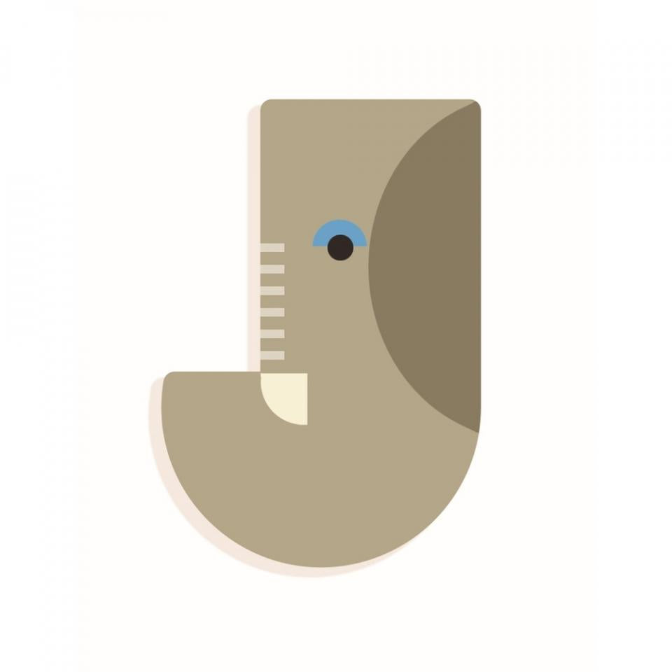 lettera in legno - j