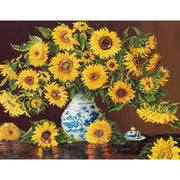 sunflowers in china vase - diamond dotz advanced dd13.006 71x56cm