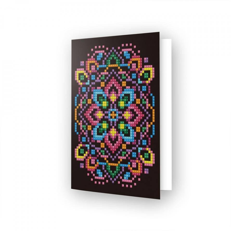 biglietto d'auguri - diamond dotz mandala colorato