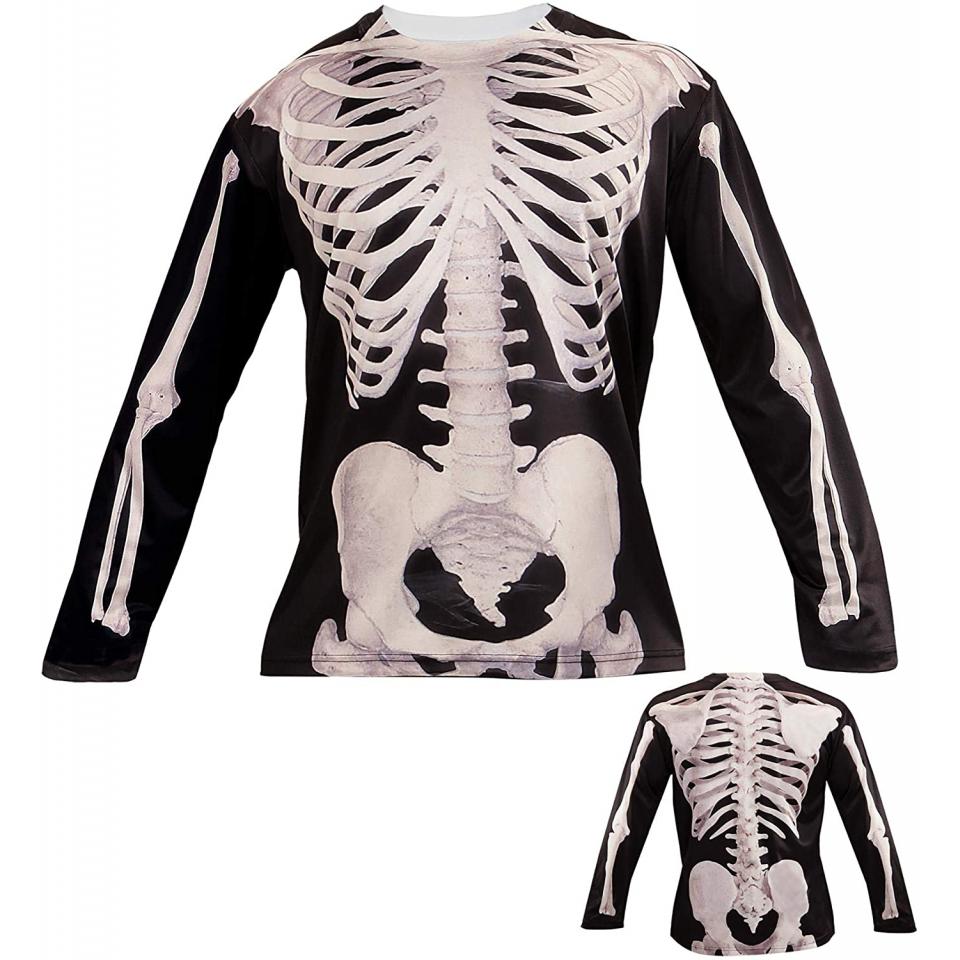 uomo scheletro - maglia a maniche lunghe taglia m-l