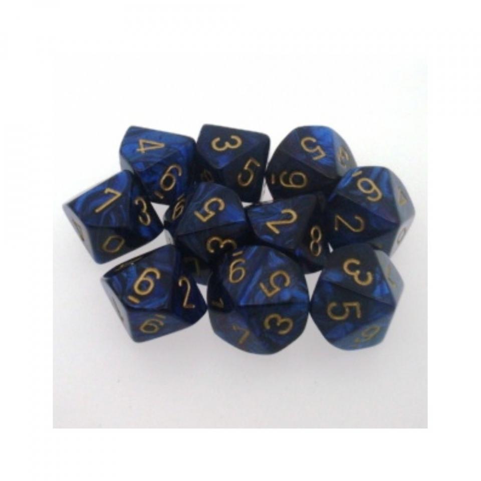 scarab blu royal/oro - set di 7 dadi poliedrici
