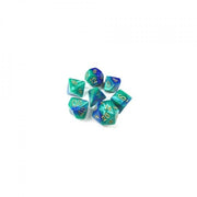 gemini blu e azzurro/oro - set di 7 dadi poliedrici