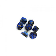 gemini nero e blu/oro - set di 7 dadi poliedrici