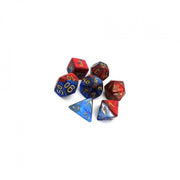 gemini rosso e azzurro/oro - set di 7 dadi poliedrici