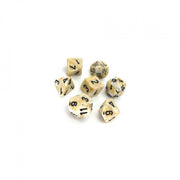 marble avorio/nero - set di 7 dadi poliedrici
