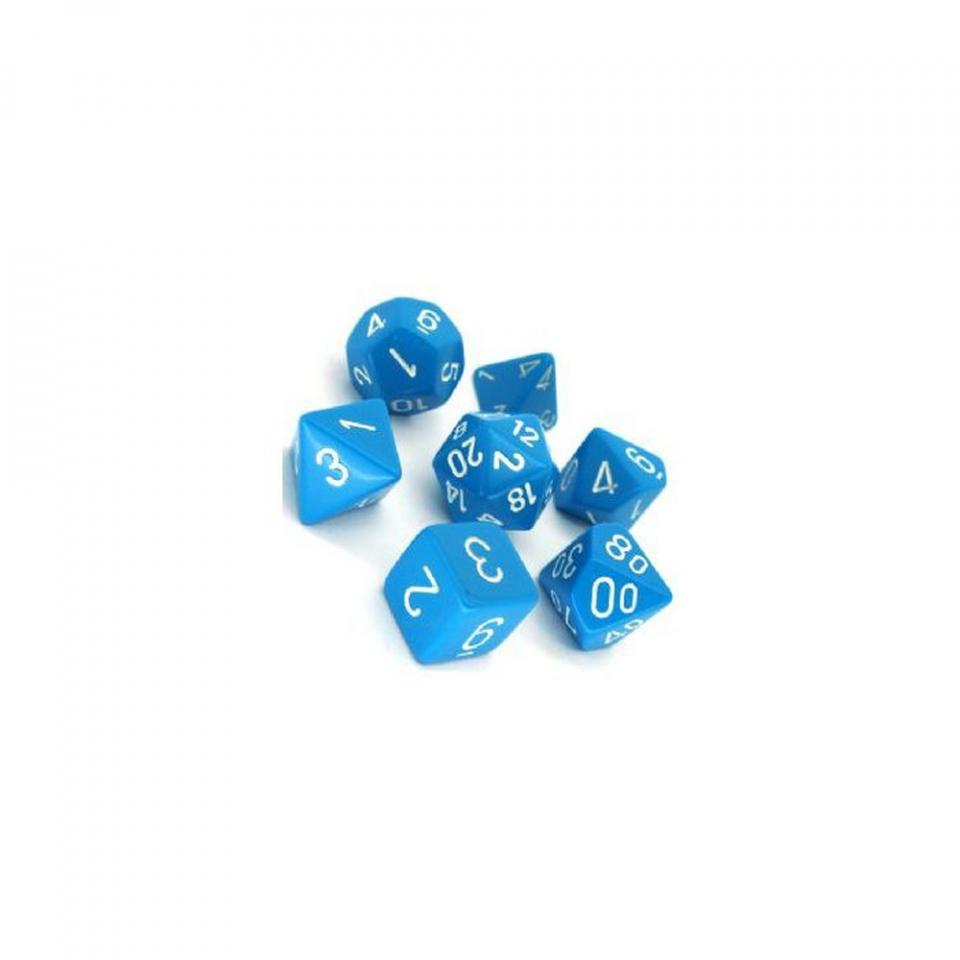 opaque azzurro/bianco - set di 7 dadi poliedrici