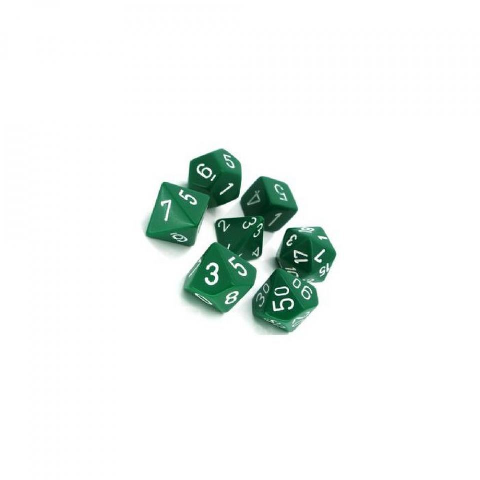 opaque verde/bianco - set di 7 dadi poliedrici