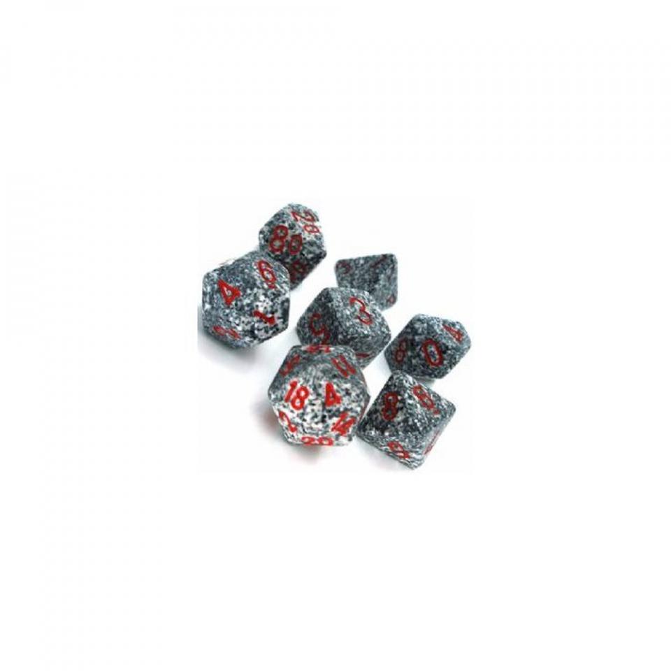 speckled granite grigio/rosso - set di 7 dadi poliedrici
