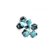 gemini nero e azzurro/bianco - set di 7 dadi poliedrici