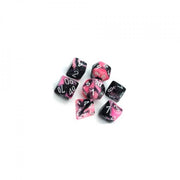 gemini nero-rosa/bianco - set di 7 dadi poliedrici