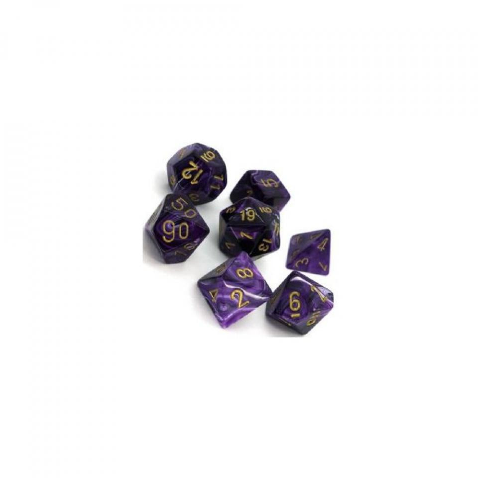 vortex viola/oro - set di 7 dadi poliedrici